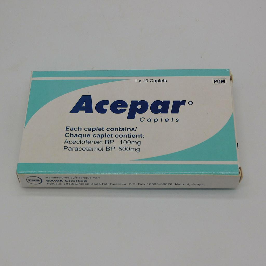 Aceclofenac/Paracetamol 100/500mg (Acepar)
