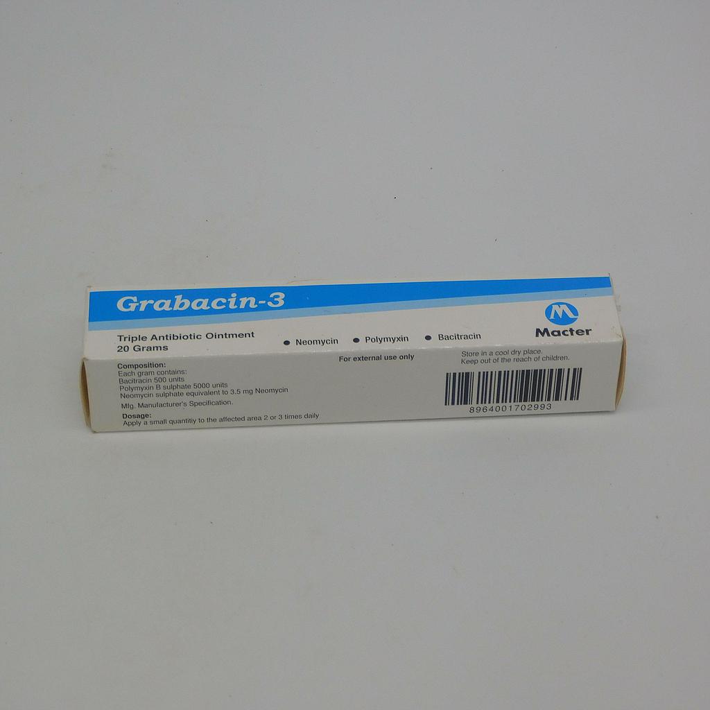 Neomycin/Polymyxin/Bacitracin Ointment 20gm (Grabacin-3)