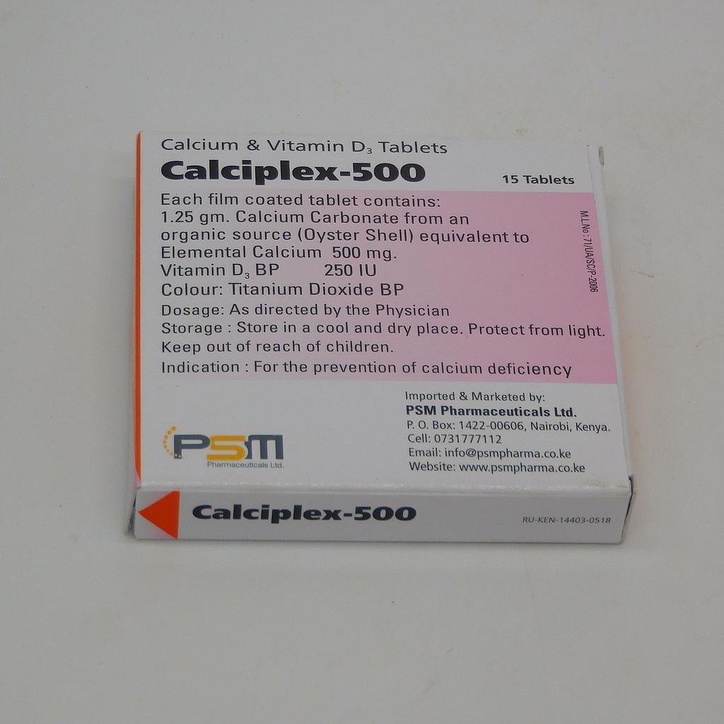 Calcium/Vitamin D3 500mg Tablets (Calciplex)