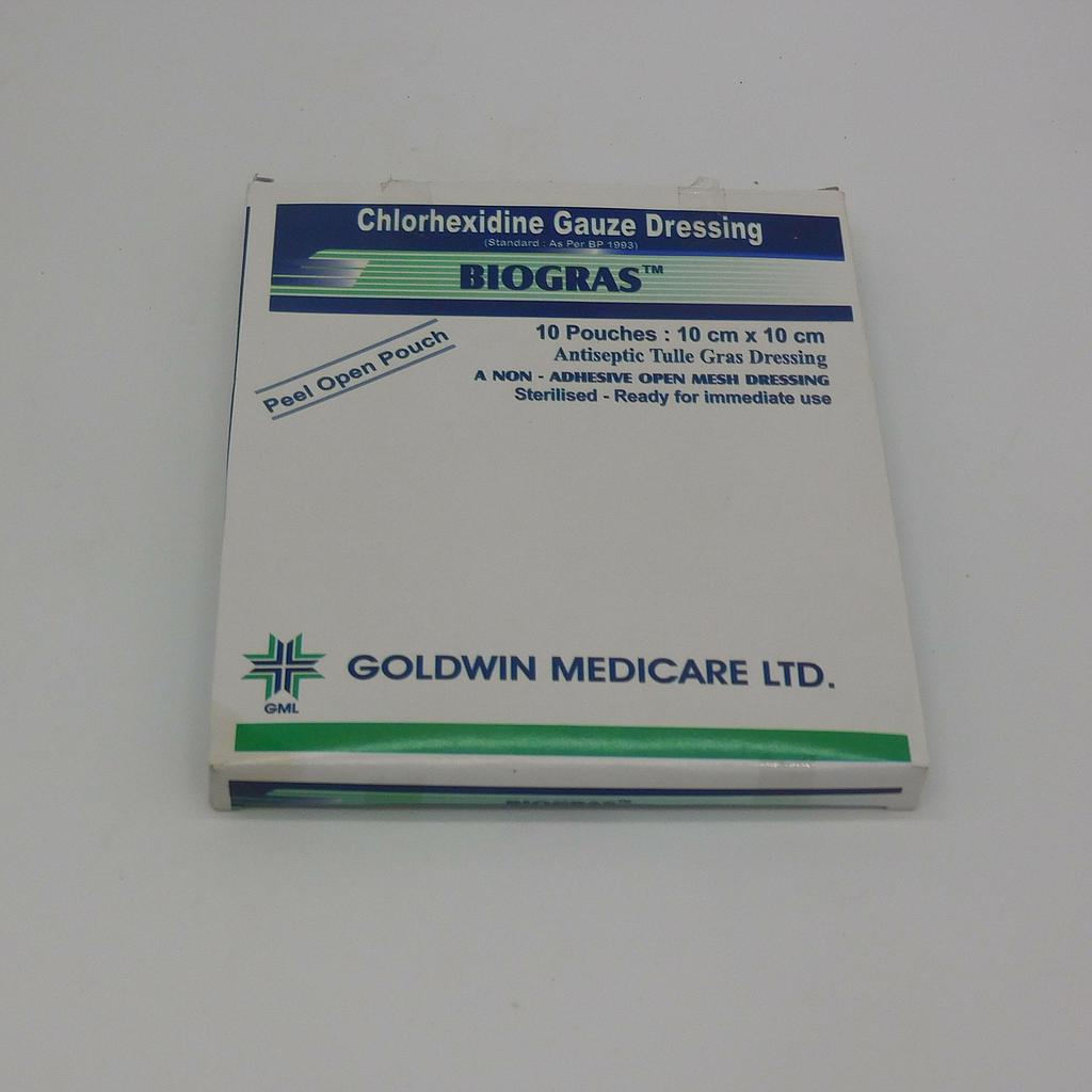 Chlorhexidine Gauze 10cmx10cm (Biogras)