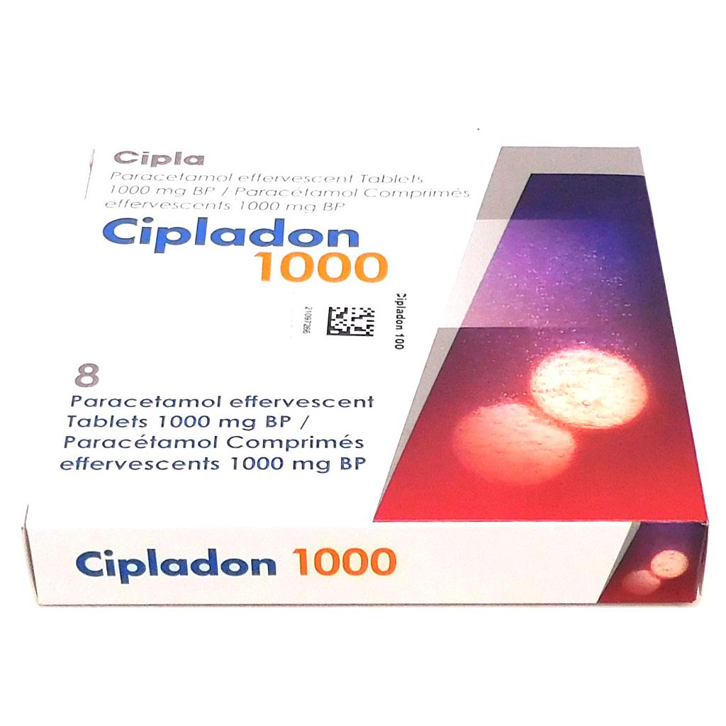 Paracetamol Effervescent 1000mg Tablets (Cipladon)