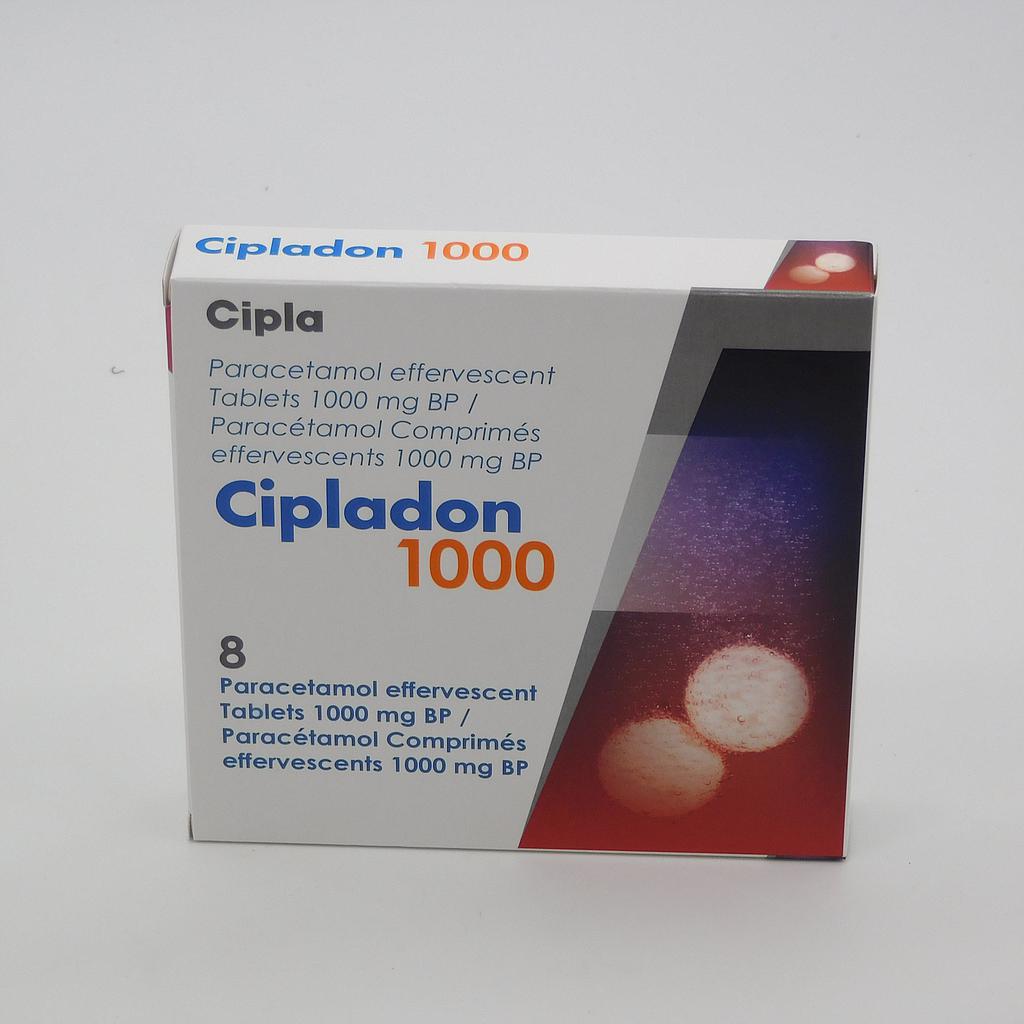 Paracetamol Effervescent 1000mg Tablets (Cipladon)