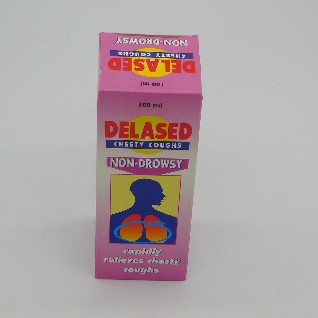 Diphenhydramine HCl 14mg/5ml Ammonium Chloride 135mg/5ml Sodium Citrate 57mg/5ml Menthol 1.1mg/5ml Syrup 100ml (Delased Chesty)