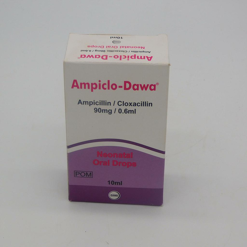 Ampicillin/Cloxacillin 90mg/0.6ml Neonatal Drops 10ml (Ampiclo-Dawa)