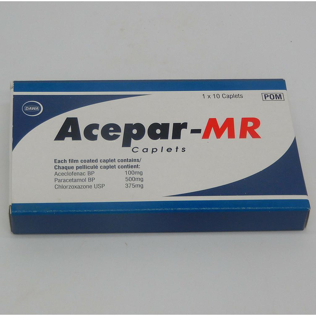 Aceclofenac/Paracetamol/Chlorzoxazone 100/500/375mg Tablets (Acepar-MR)