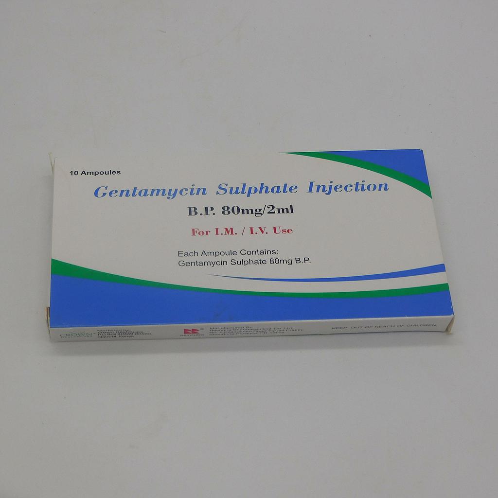 Gentamycin Injection 80mg/2ml (Reyoung Pharmaceutical)