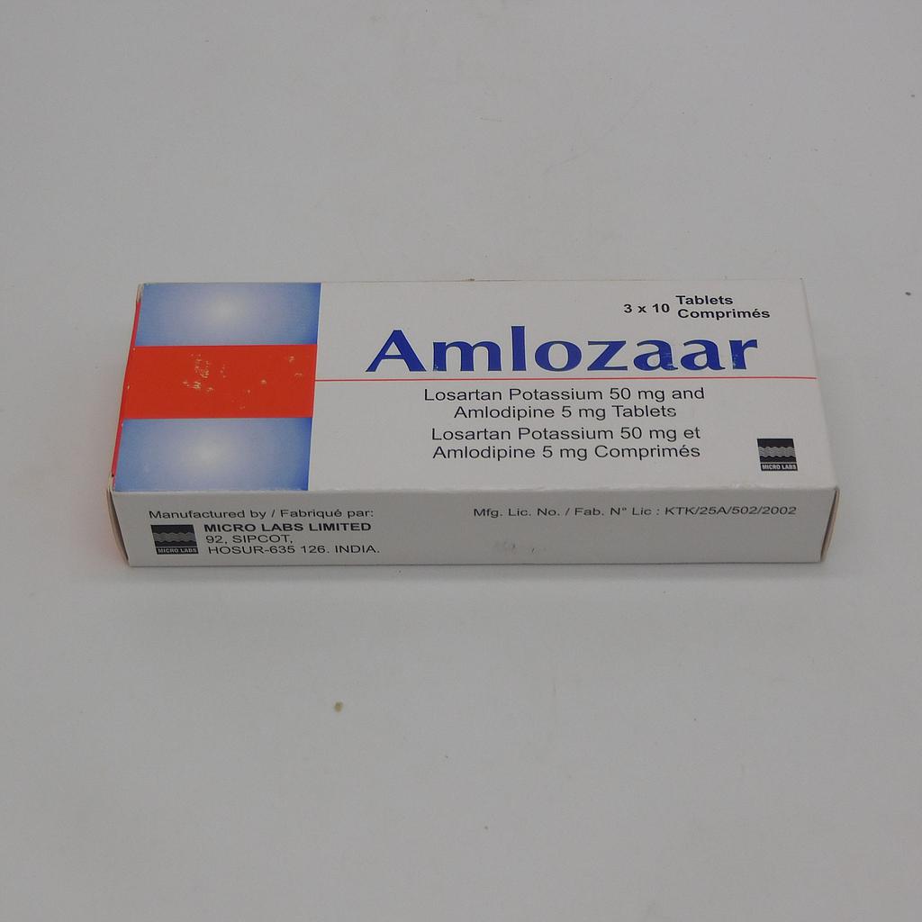 Losartan 50mg/Amlodipine 5mg Tablets (Amlozaar)