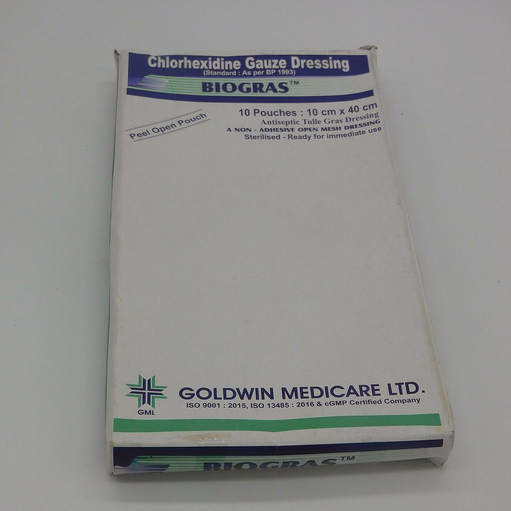 Chlorhexidine Gauze 10cmx40cm (Biogras)