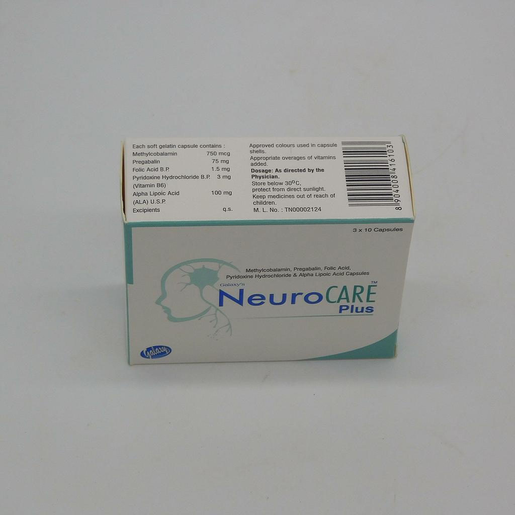 Pregabalin/Methylcobalamin/Folic Acid /Pyridoxine Hydrochloride/Alpha Lipoic Acid 75mg/750mcg/1.5 mg/3mg/100mg (Neurocare Plus)