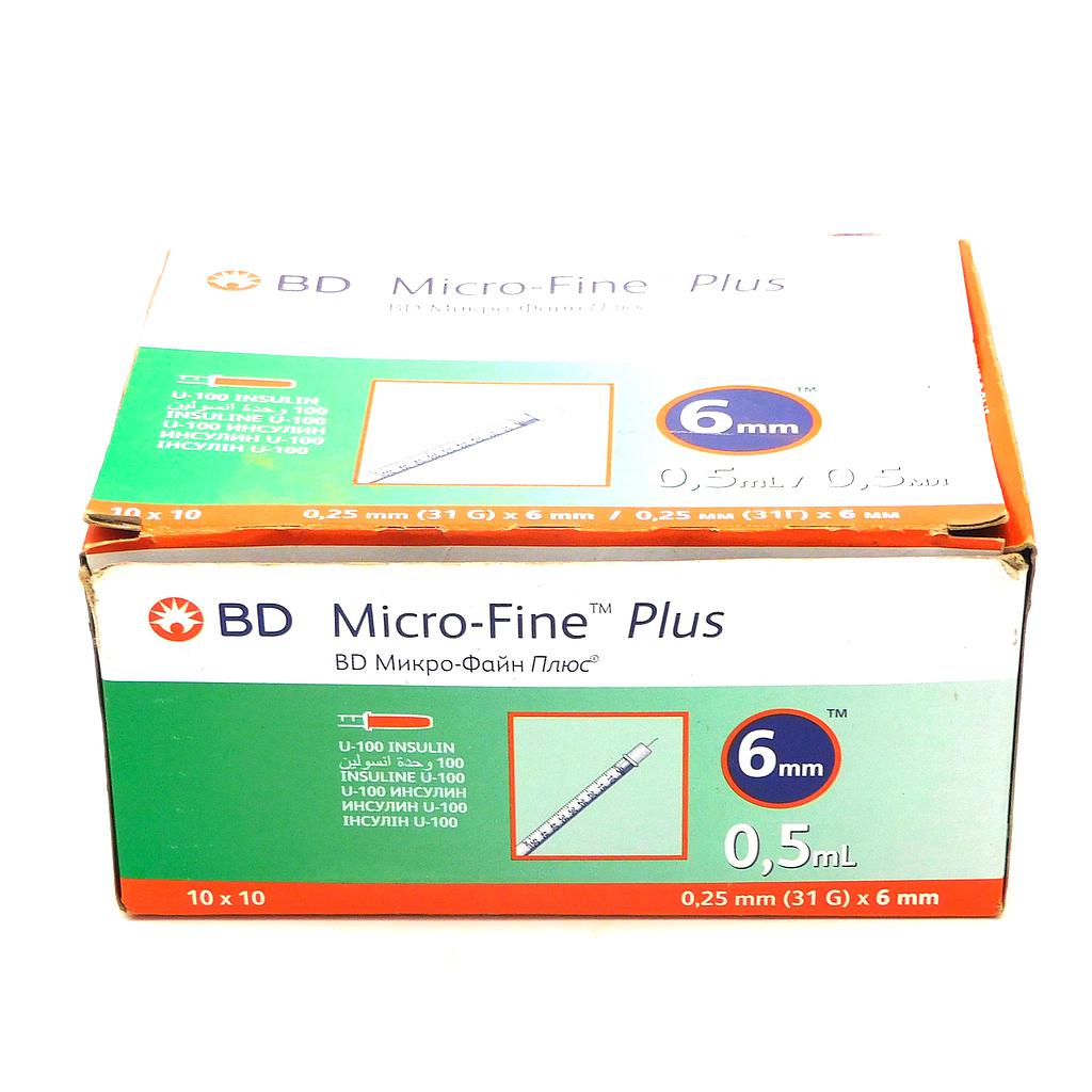 Insulin Syringes 0.5ml 31G (BD Micro-Fine Plus)