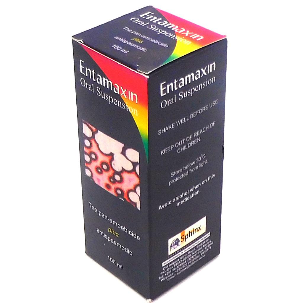 Diloxanide/Metronidazole/Dicyclomine 250mg/200mg/10mg/10ml Suspension 100ml (Entamaxin)