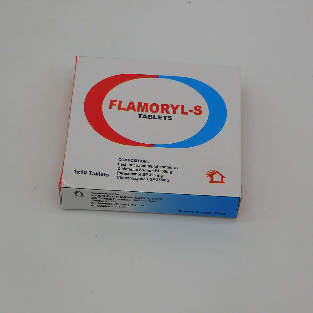 Diclofenac/Paracetamol/Chlorzoxazone 50mg/325mg/250mg Tablets (Flamoryl S)