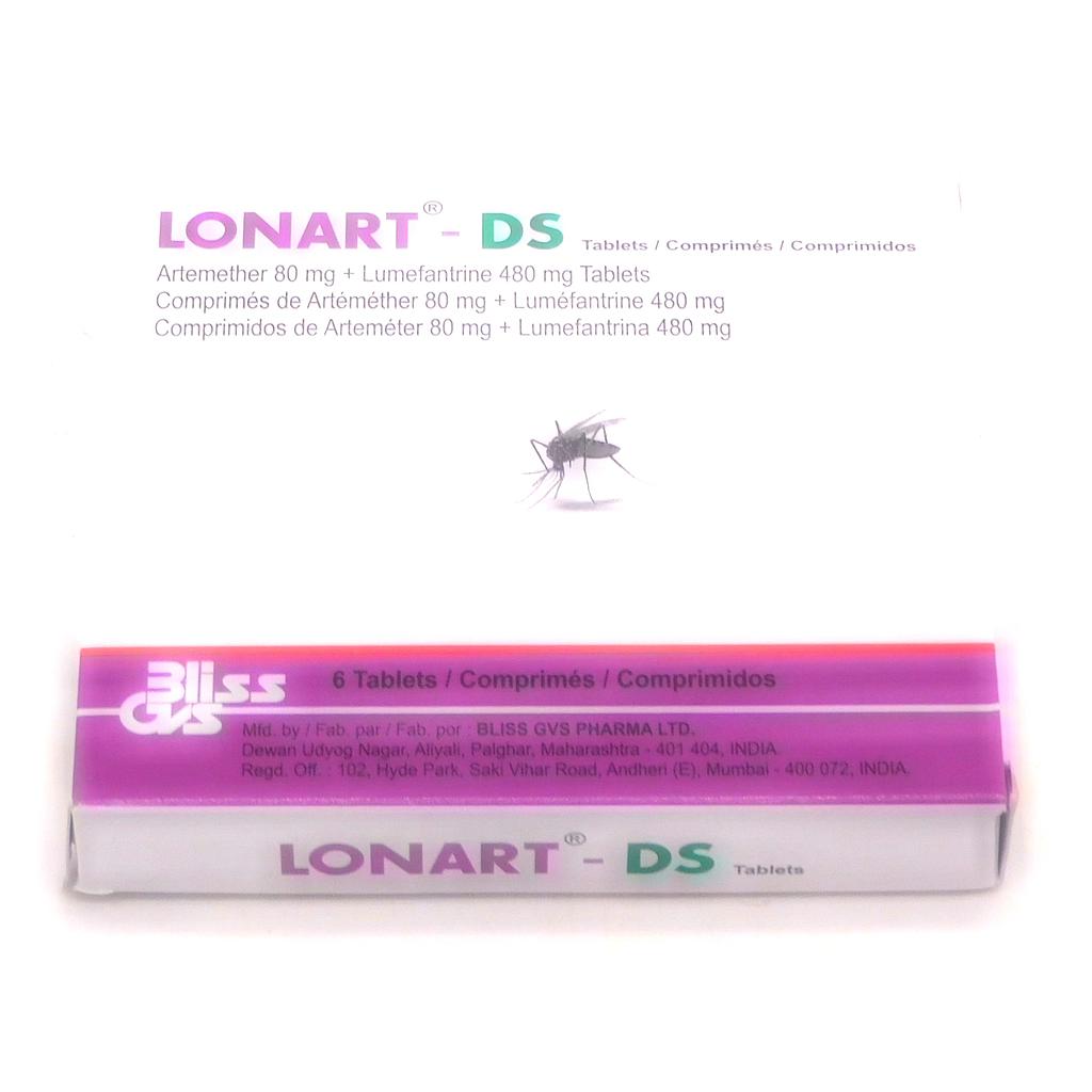 Artemether/Lumefantrine 80mg/480mg Tablets (Lonart DS)