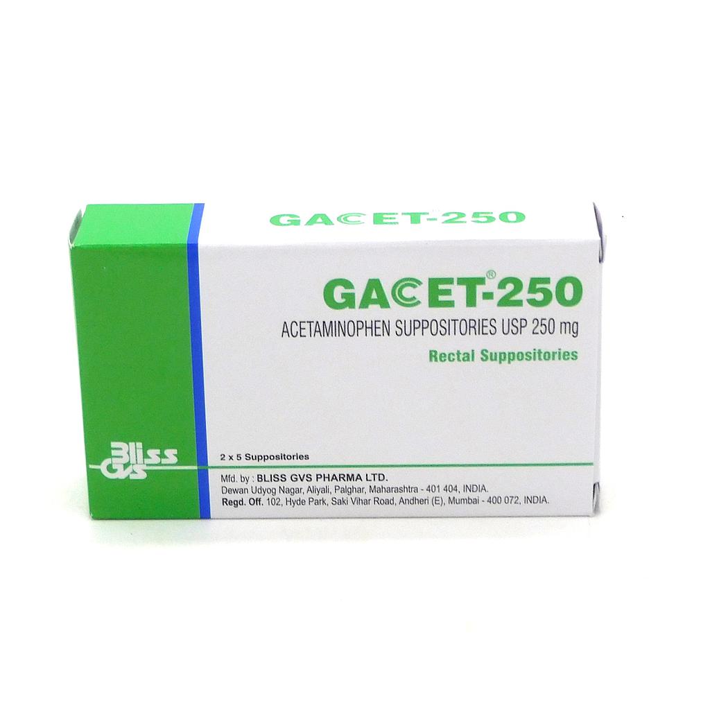 Acetaminophen 250mg Suppositories (Gacet 250)