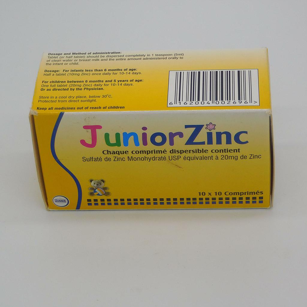 Zinc Sulphate 20mg Dispersible Tablets Blister (Junior Zinc)