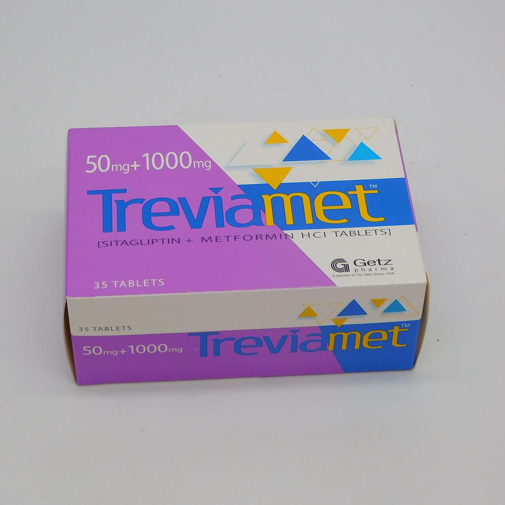 Sitagliptin/Metformin 50mg/1000mg Tablets (Treviamet)