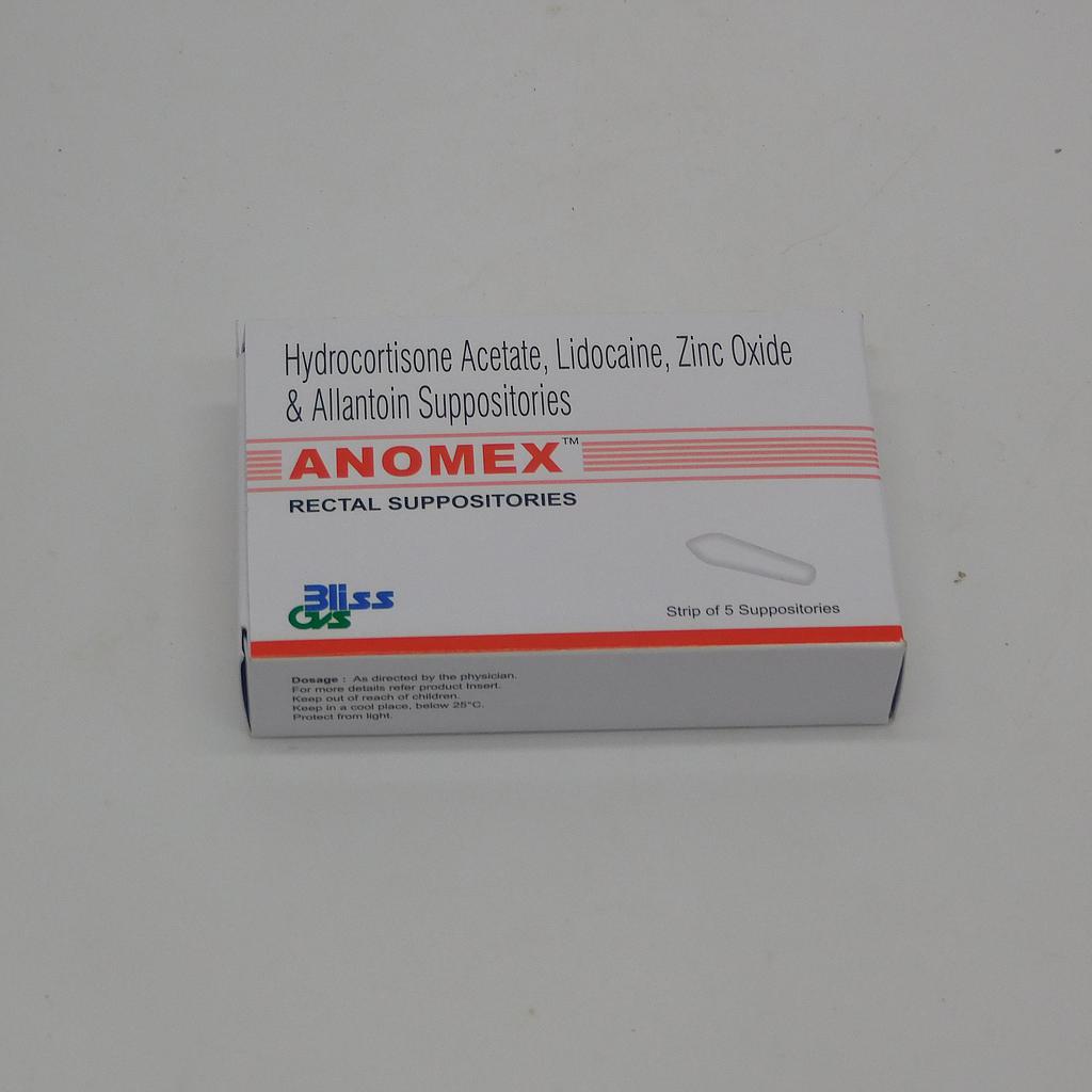 Hydrocortisone Acetate, Lidocaine, Zinc Oxide, Allantoin Rectal Suppositories (Anomex)
