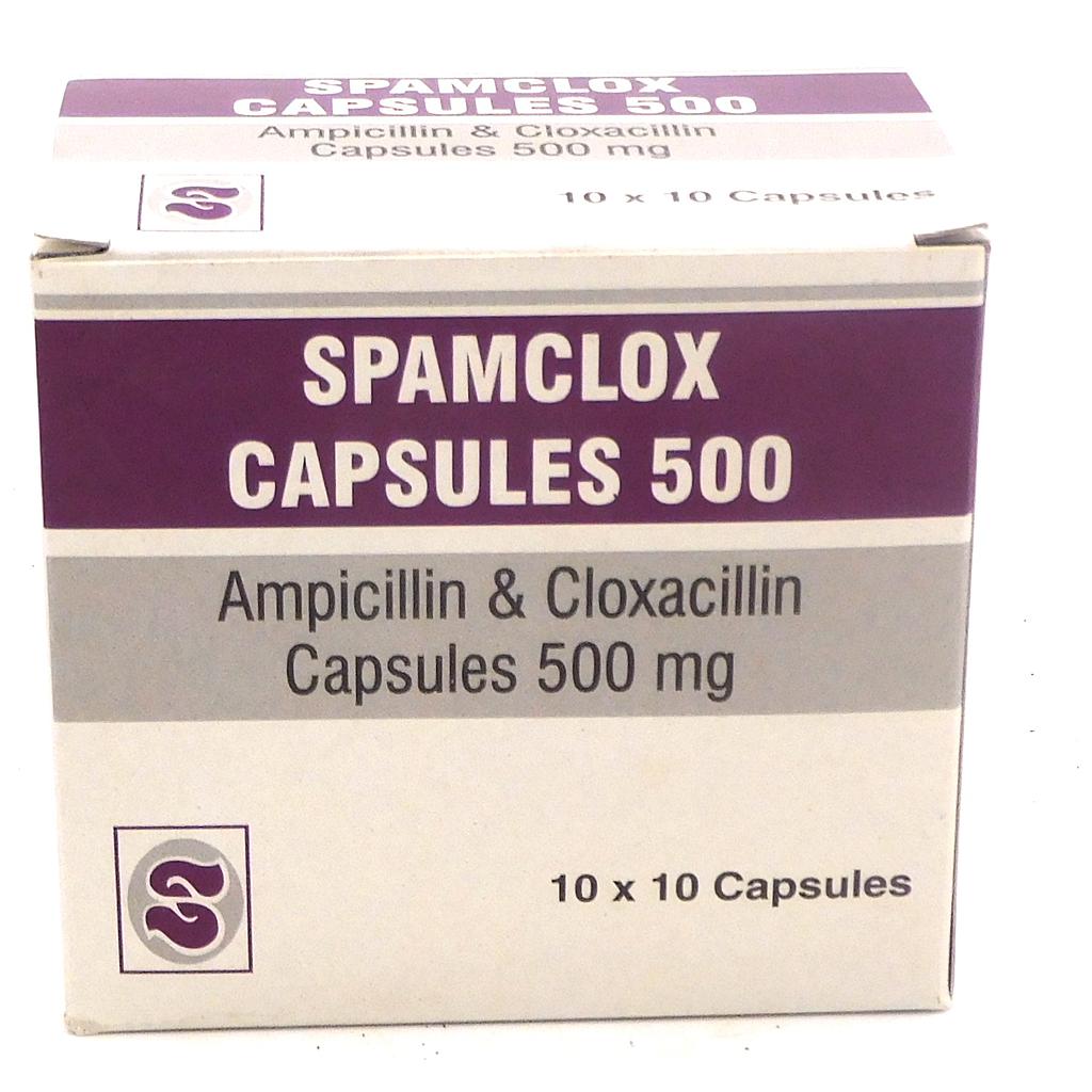 Ampicillin/Cloxacillin 500mg Capsules Blisters (Spamclox)