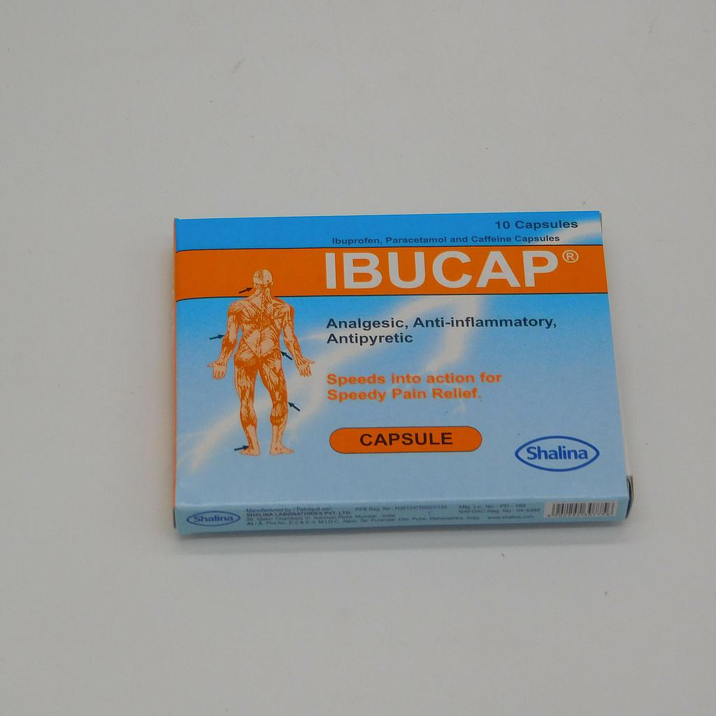 Ibuprofen/Paracetamol/Caffeine 200mg/325mg/30mg Capsules (IBUCAP)