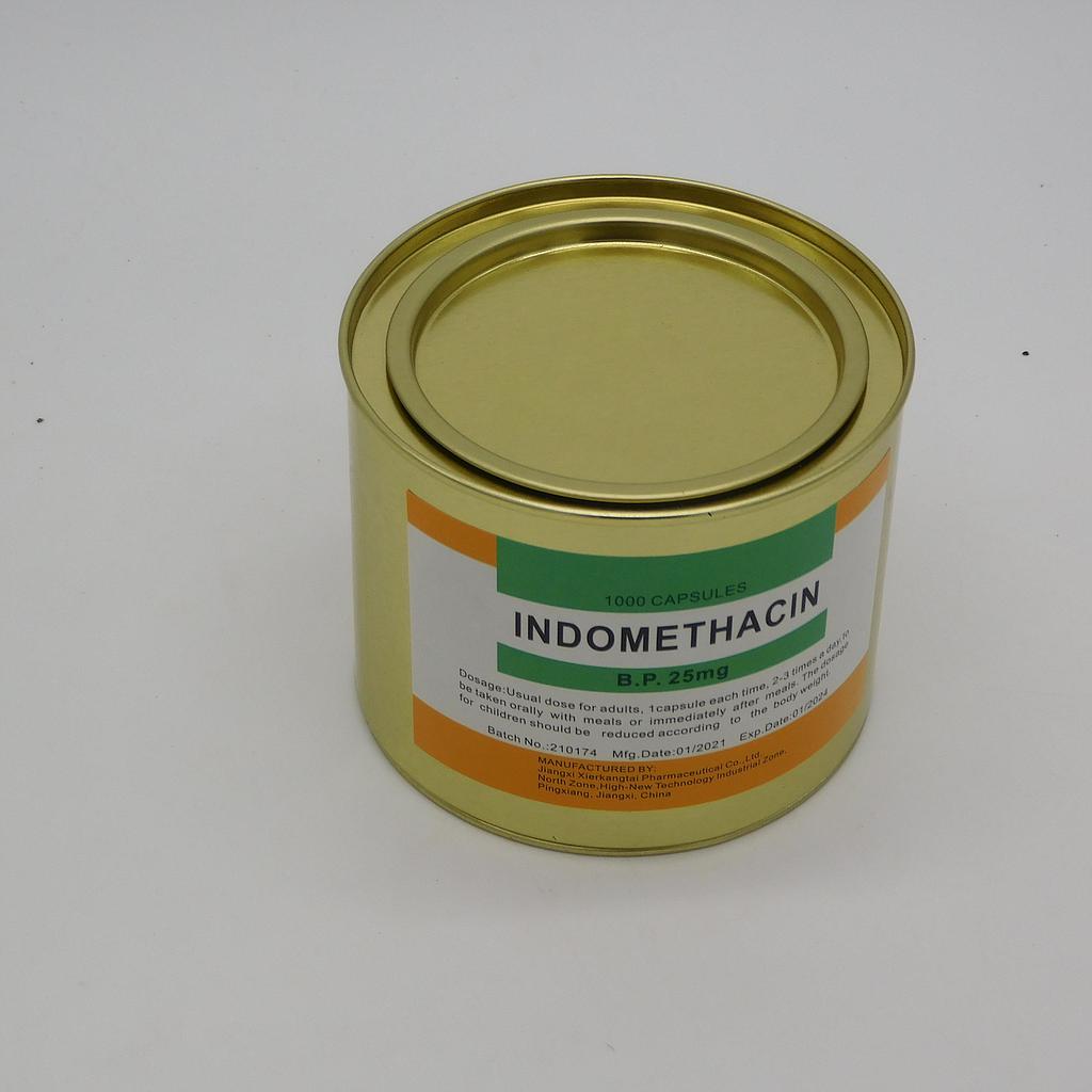 Indomethacin 25mg Capsules Tin (Jiangxi)