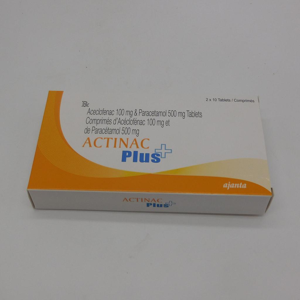 Aceclofenac/Paracetamol 100/500mg (Actinac Plus)