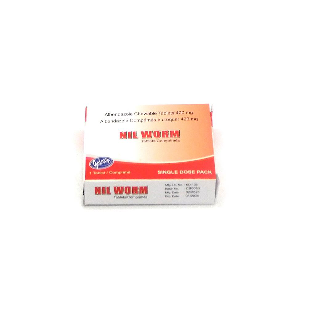 Albendazole 400mg Tablets (Nilworm)