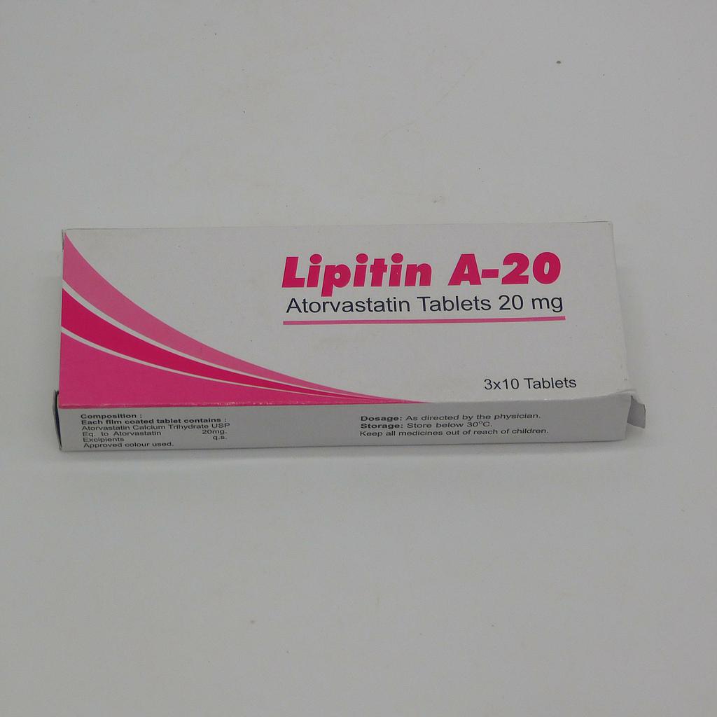 Atorvastatin 20mg Tablets (Lipitin A-20)