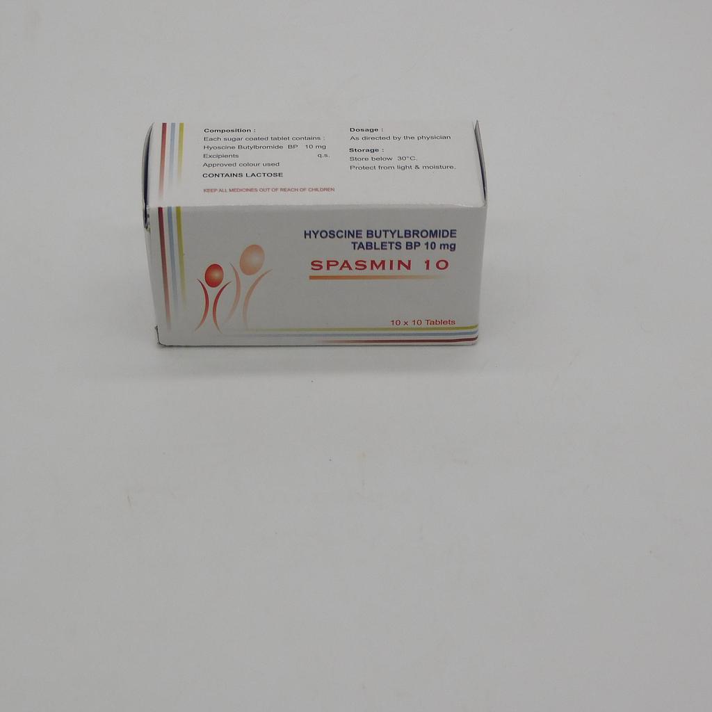Hyoscine Butylbromide 10mg Tablets (Spasmin 10)