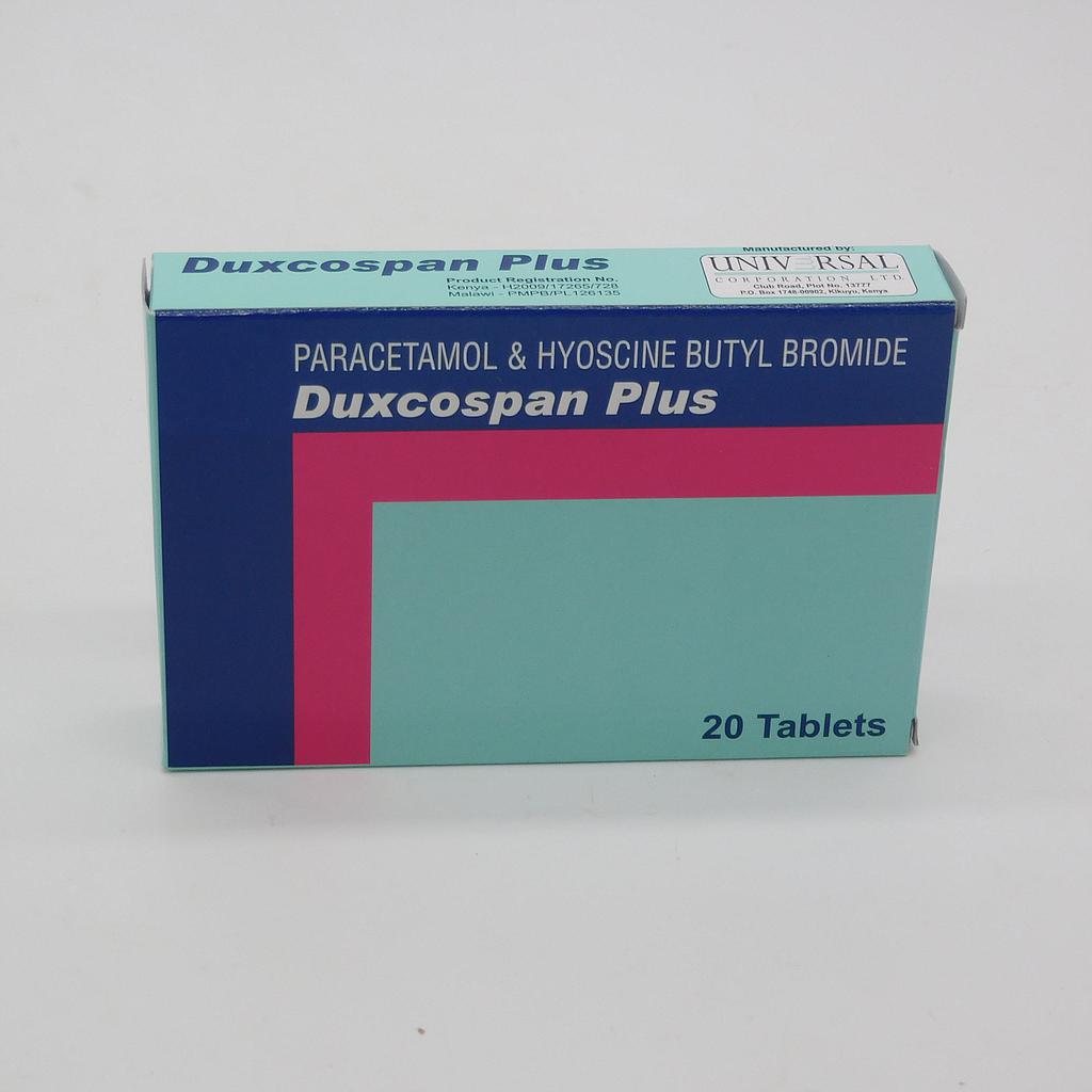 Hyoscine N-Butylbromide/Paracetamol 10/500mg Tablets  (Duxcospan Plus)