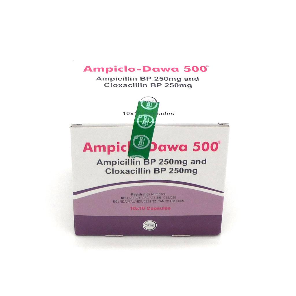 Ampicillin/Cloxacillin 500mg Capsules Blisters (Ampiclo-Dawa)