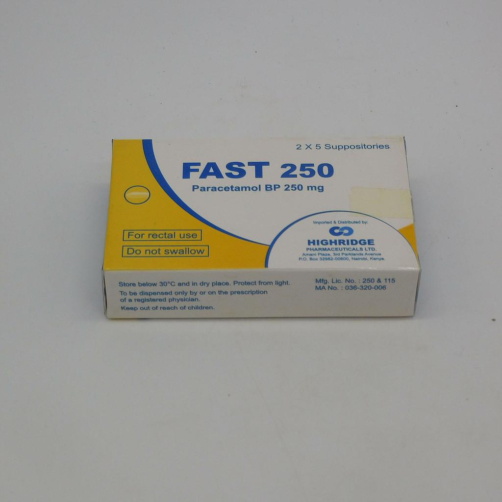 Paracetamol 250mg Suppositories (Fast-250) 