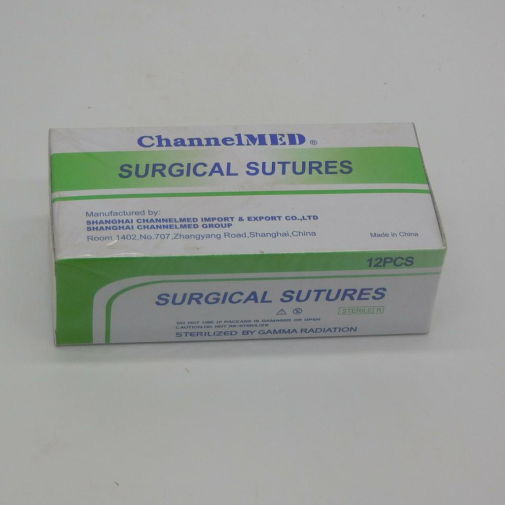 Nylon Surgical Sutures 40mm with Single Needle 75cm Size 2 Reverse Cutting (Channelmed)