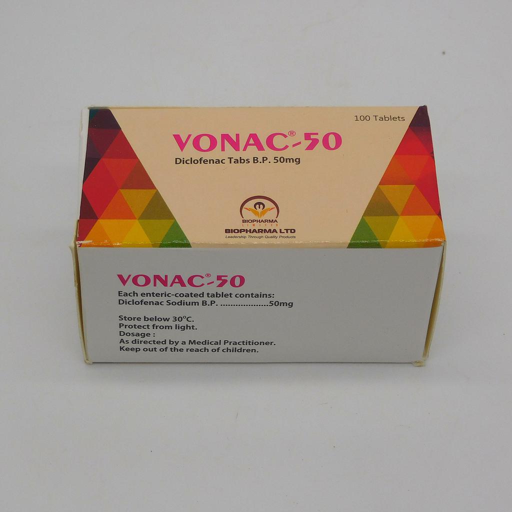 Diclofenac Sodium 50mg Tablets (Vonac 50)