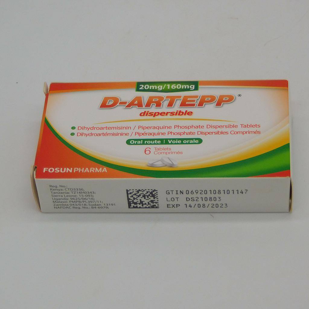 Dihydroartemisinin/Piperaquine Phosphate 20mg/160mg Dispersible Tablets (D-ARTEPP)