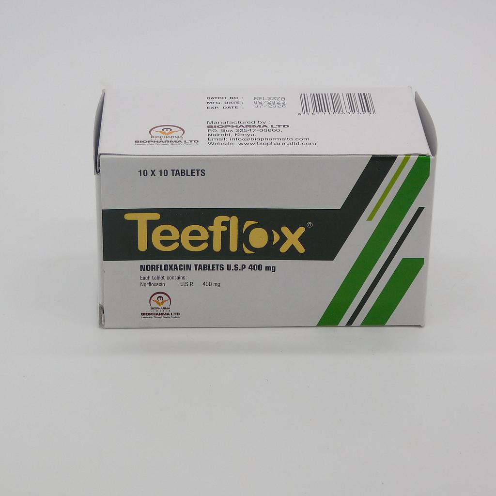 Norfloxacin 400mg Tablets (Teeflox)