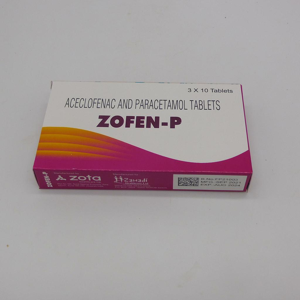 Aceclofenac/Paracetamol 100/325mg Tablets (Zofen-P)
