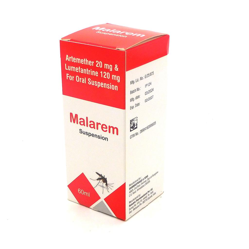 Artemether/Lumefantrine 15mg/90mg/5ml Dry Syrup 60ml (Malarem)
