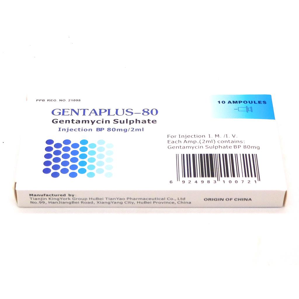 Gentamycin Injection 80mg/2ml (Gentaplus-80)