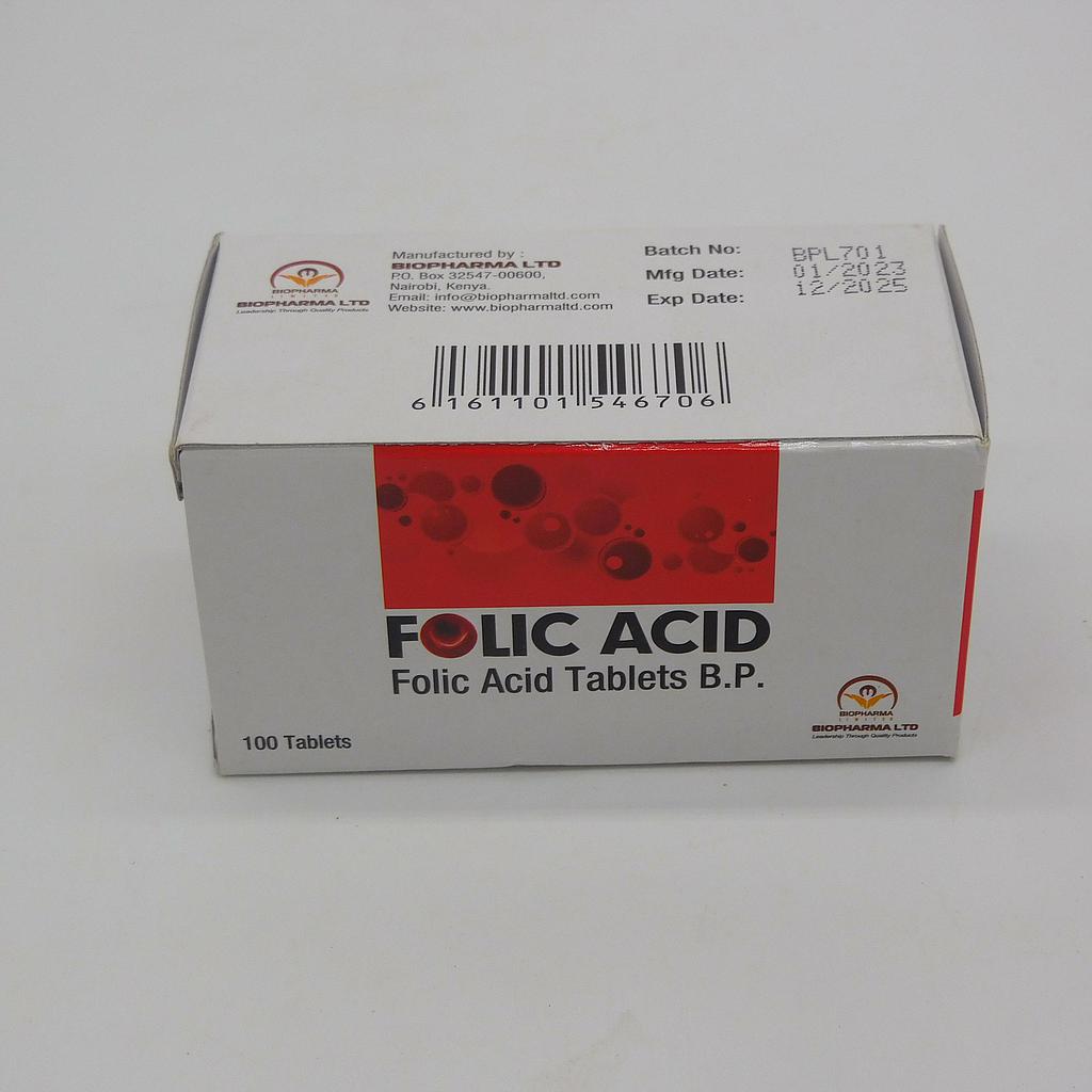 Folic Acid 5mg Tablets Blister (Bio Pharma)