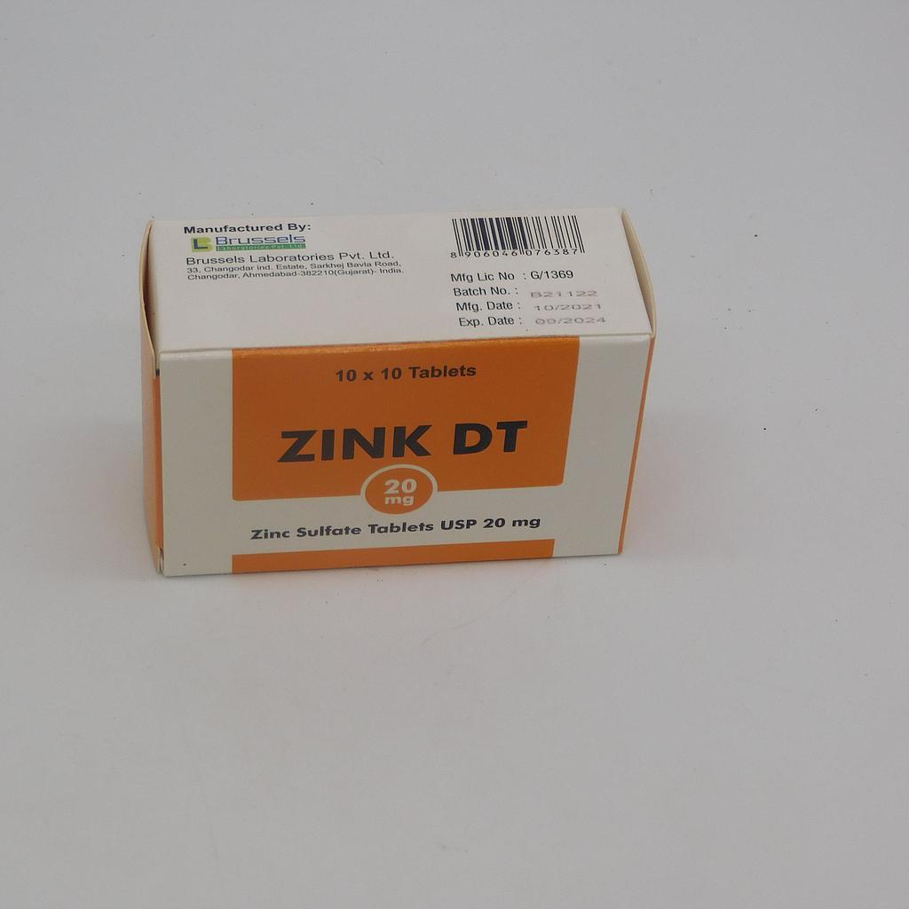 Zinc Sulphate 20mg Tablets (Zink DT) 