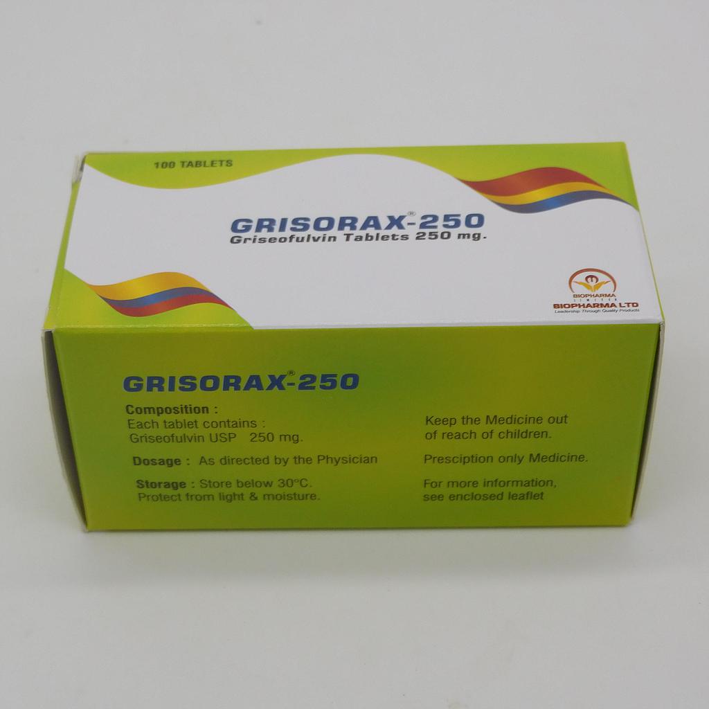 Griseofulvin 250mg Blister Tablets (Grisorax- 250)