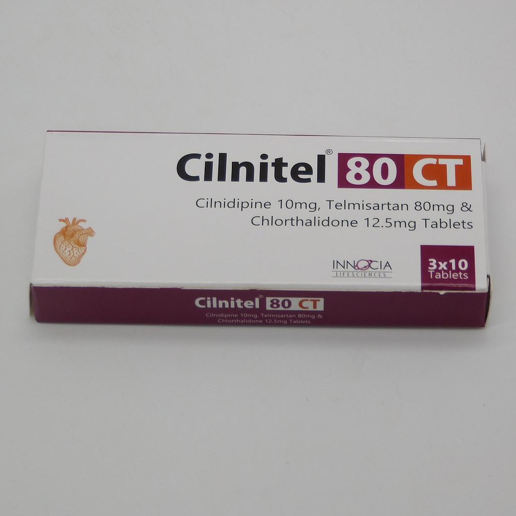 Clinidipine/Telmisartan/Chlorthalidone 10mg/80mg/12.5mg Tablets (Clinitel 80CT)
