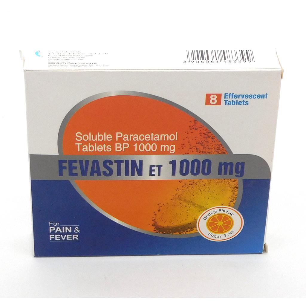 Paracetamol Effervescent 1000mg Tablets (Fevastin)