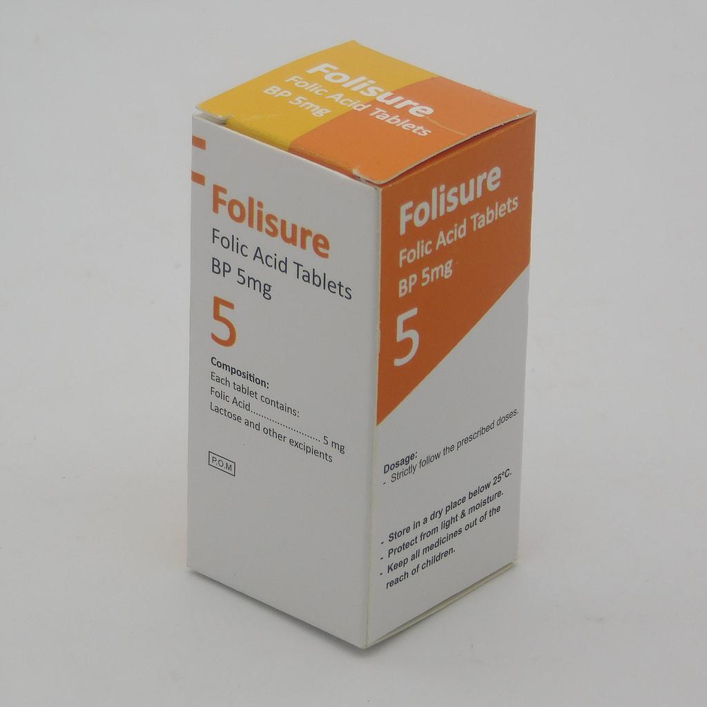 Folic Acid 5mg Tablets Blister (Folisure)