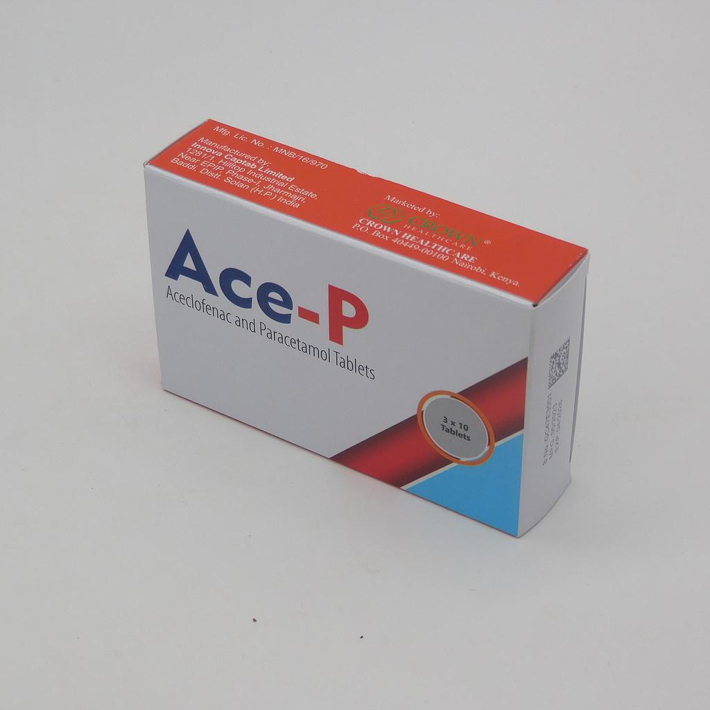 Aceclofenac/Paracetamol 100/325mg Tablets (Ace-p)