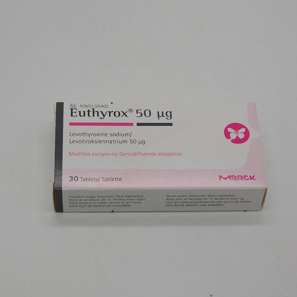 Levothyroxine 50mcg Tablets (Euthyrox 50)