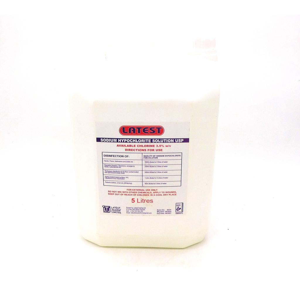 Sodium Hypochlorite 3.5% w/v 5 Litres (Latest)