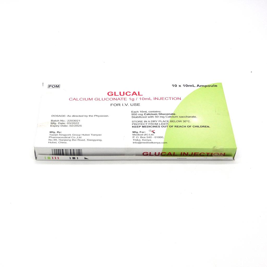 Calcium Gluconate 1g/10ml Injection (Glucal)