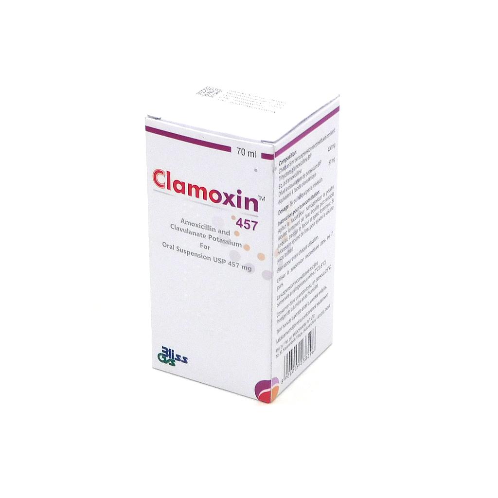 Amoxicillin/Clavulanate Potassium 457mg/5ml Suspension 70ml (Clamoxin) 