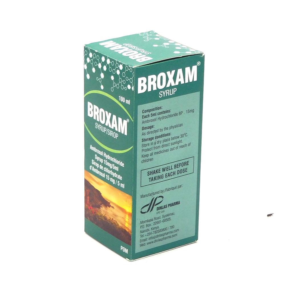 Ambroxol Hydrochloride 15mg/5ml Syrup 100ml (Broxam)